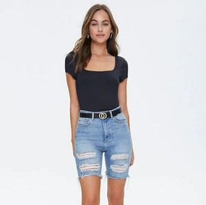 Square-Neck Short Sleeve Top